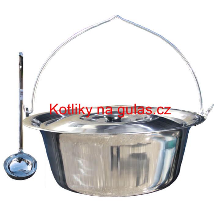 Nerezový kotlík 10 L (1,2 mm) + nerezová poklice