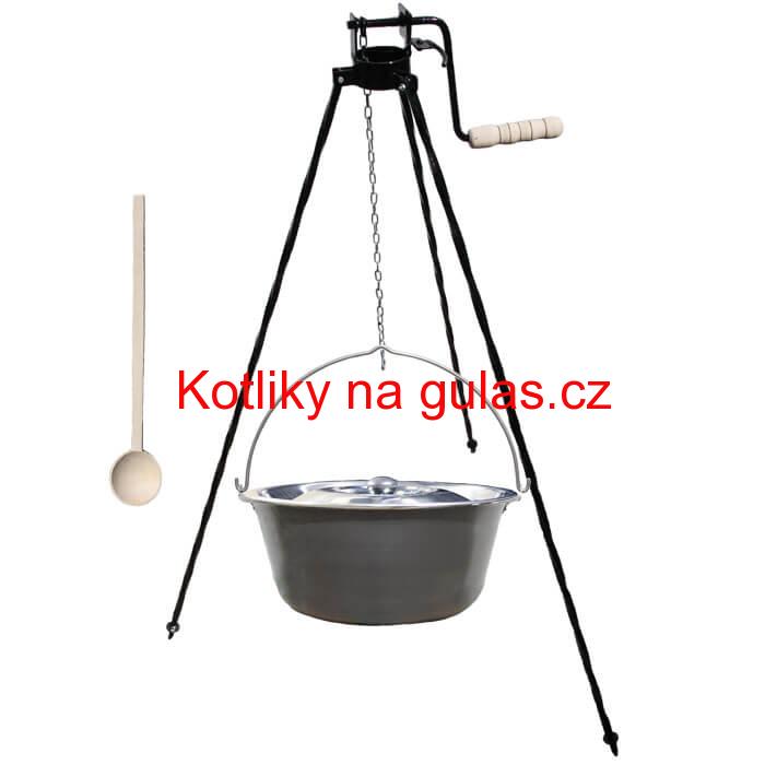 Nerezový kotlík 15 L (1,5 mm) + stojan s kladkou VAR