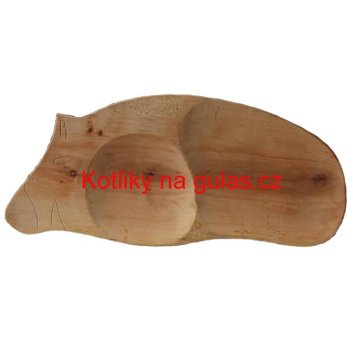 Servírovací dřevěný podnos Prasátko