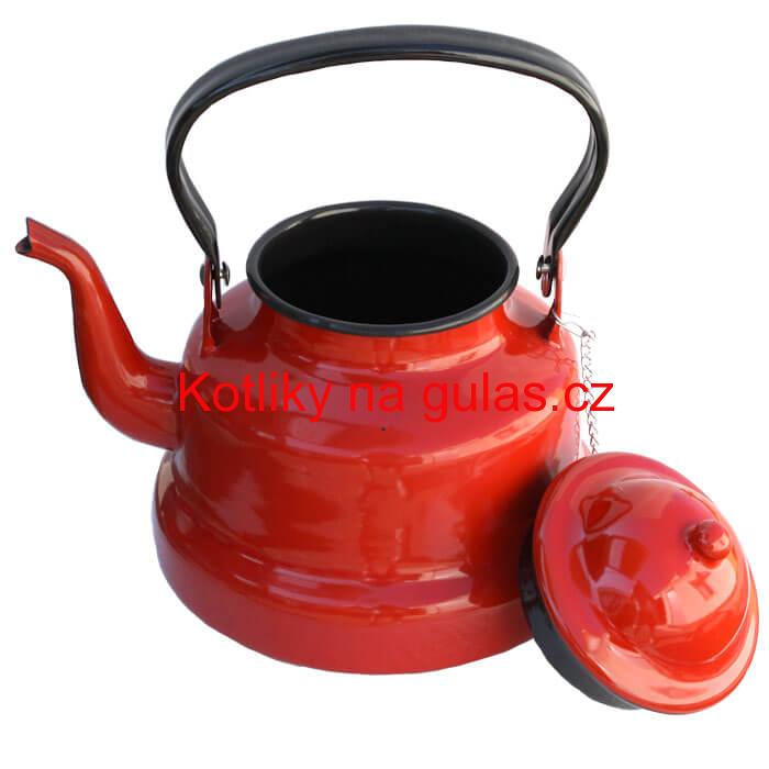 Smaltovaný čajník 3 L RED