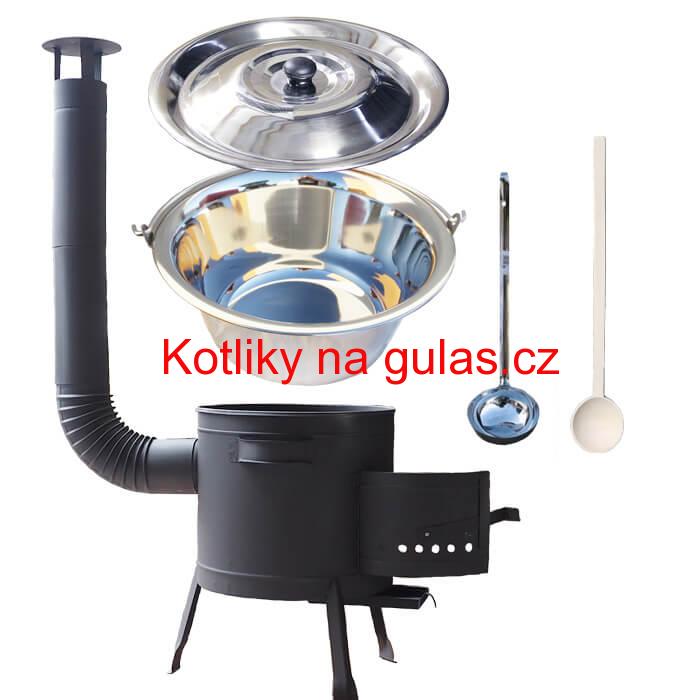 Kotlíkový gulášový set 42 PLUS 600 + nerezový kotlík 20 L (1,2 mm)