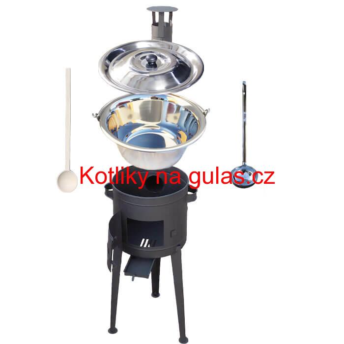 Kotlíkový gulášový set 42 PLUS 600 + nerezový kotlík 20 L (1,2 mm)