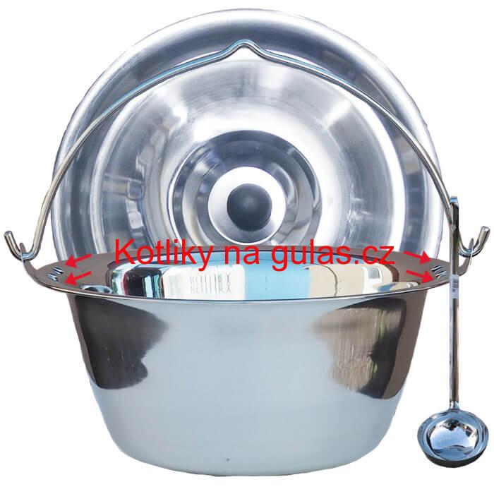 Nerezový kotlík 30 L (0,8 mm) + nerezová poklice