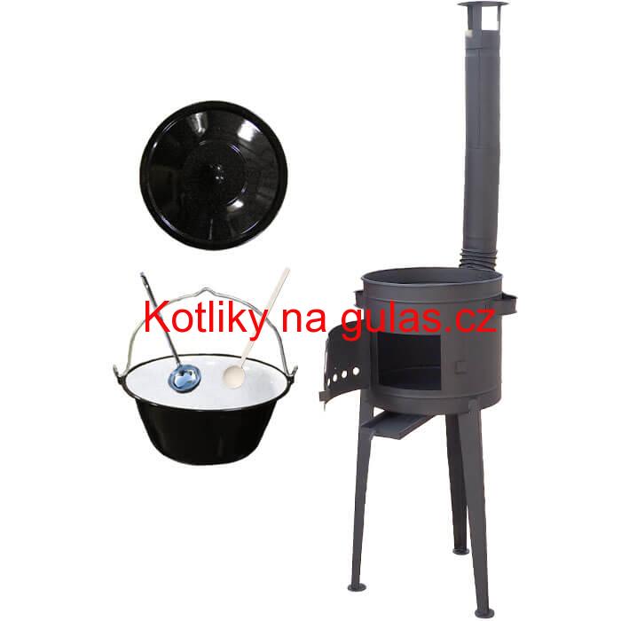 Smaltovaný kotlík 30 L + vysoká kotlina 45 cm PLUS 600