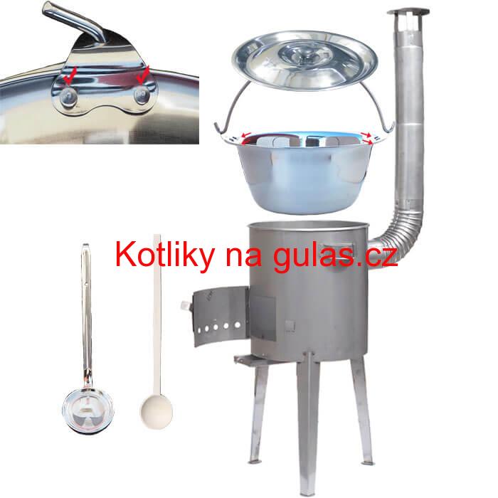 Zesílený nerezový kotlík 15 L + nerezová kotlina 36 cm LUXUS