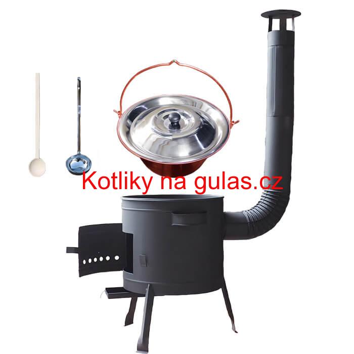 Měděný kotlík 30 L (1,2 mm) + nízká kotlina 45 cm PLUS 600