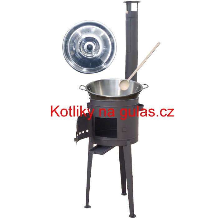 Nerezový kotel 40 L + vysoká kotlina 45 PLUS 600 (žáruvzdorná barva)