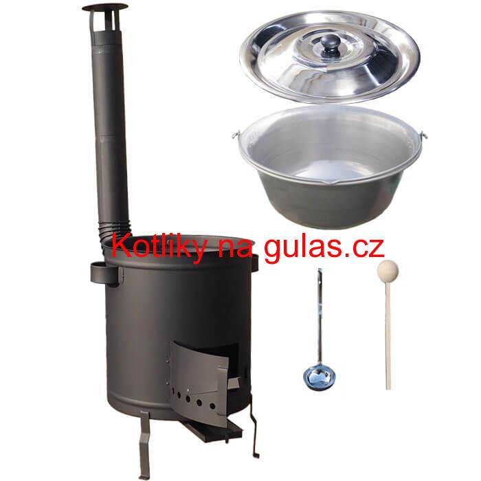 Nerezový kotlík 20 L (1,5 mm) + hrubostěnná (1,5 mm) a žáruvzdorná kotlina 42 PLUS 600