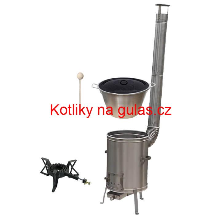 Nerezový kotel 40 L + nerezová kotlina 45 cm + hořák LUX