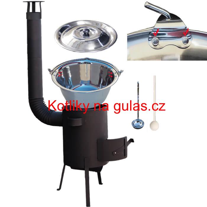 Nerezový kotlík 30 L (0,8 mm) + žáruvzdorná kotlina 45 PLUS 600 4 MM