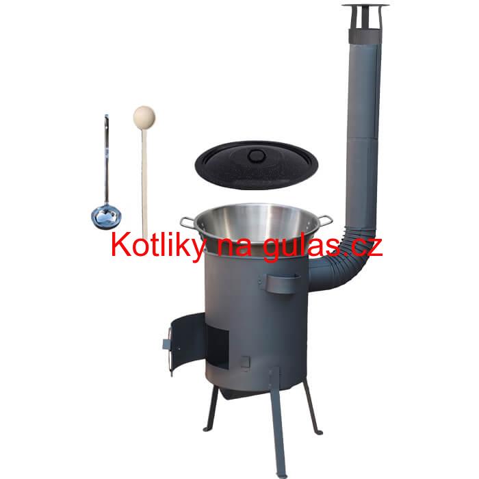 Nerezový kotel 40 L (1,2 mm) + žáruvzdorná kotlina 45 PLUS 600 4 MM