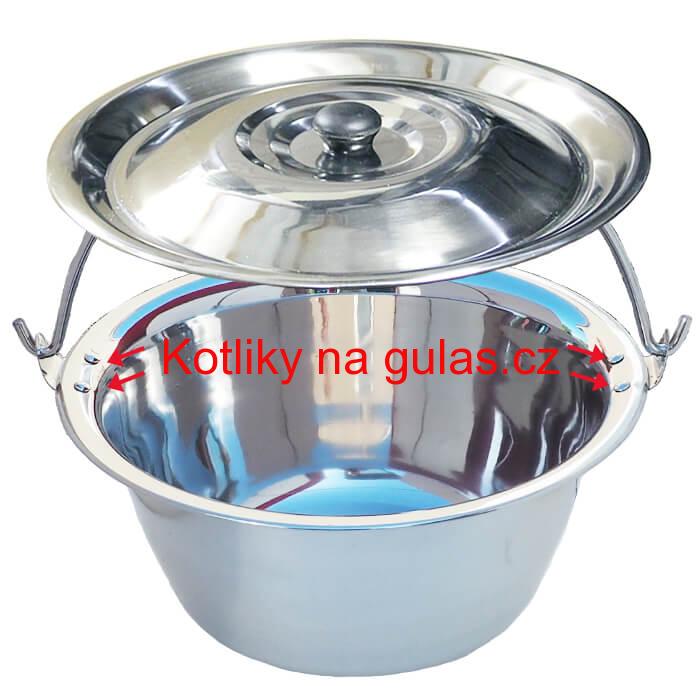 Nerezový kotlík 15 L (0,8 mm) s nýty + poklice
