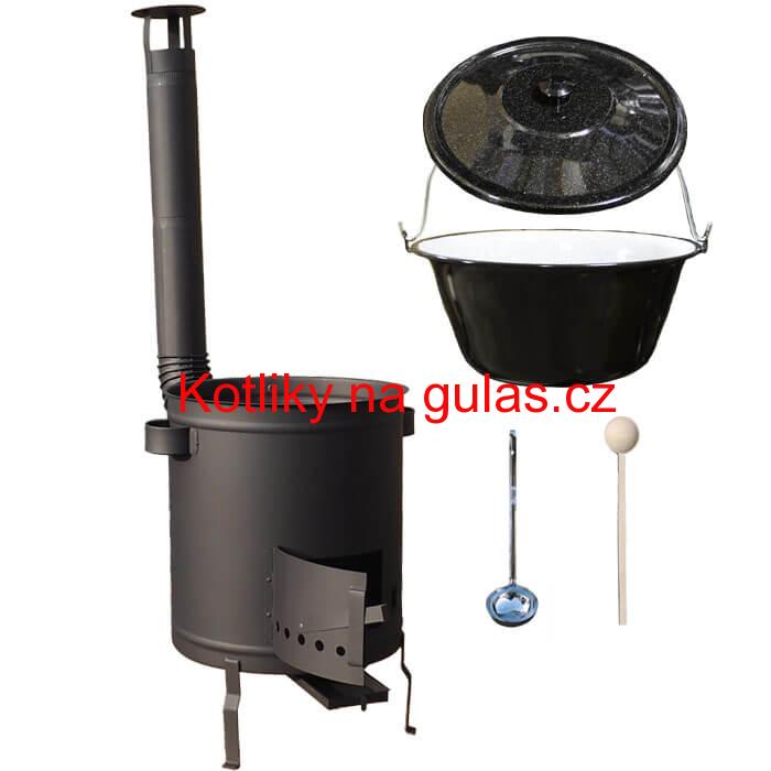 Smaltovaný kotlík 30 L (1,2 mm) + silnostěnná (1,5 mm) a žáruvzdorná kotlina 45 PLUS 600