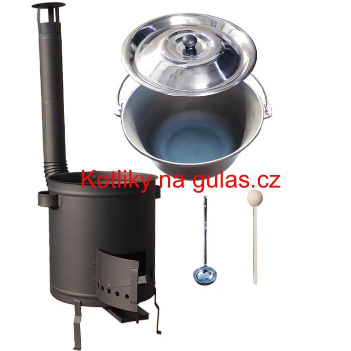 Litinový kotlík 22 L + silnostěnná (1,5 mm) a žáruvzdorná kotlina 45 PLUS 600