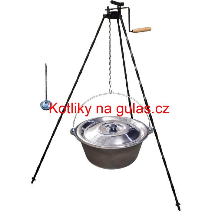 Litinový kotlík 10,8 L + stojan s kladkou VAR