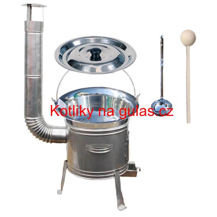 Nerezový kotlík 30 L (1,2 mm) + nerezová kotlina 45 cm TOPLUX