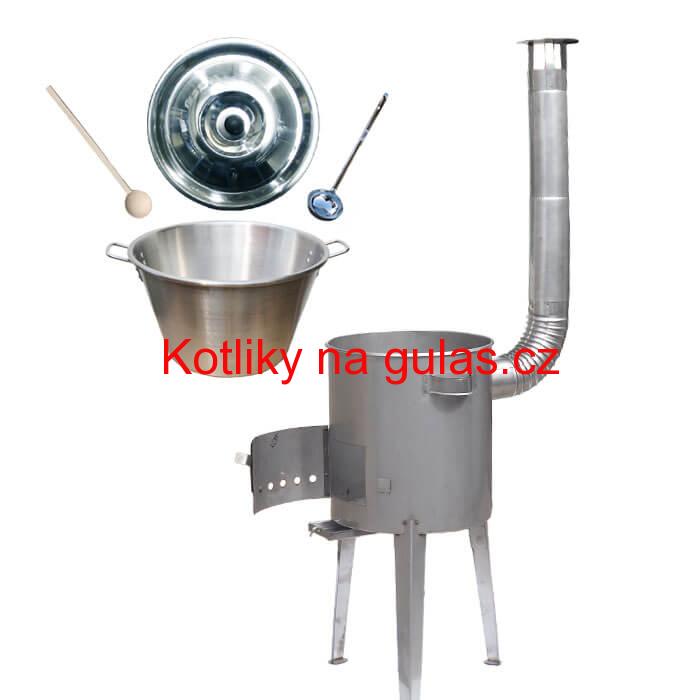 Nerezový kotel 40 L (1,2 mm) + nerezová kotlina 45 cm LUXUS