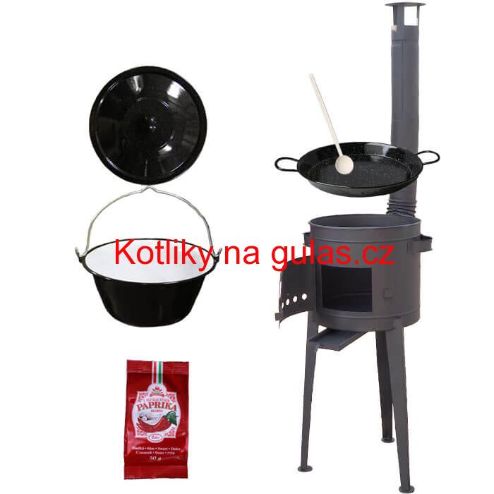 Smaltovaný kotlík 13 L + Paella smaltovaná pánev + vysoká žáruvzdorná kotlina 36 cm PLUS 600
