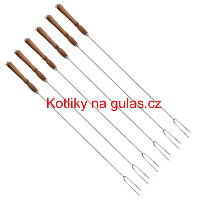 Vidličky na opékání 90 cm, 6 ks NEREZ