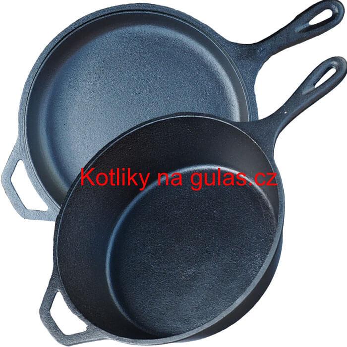 Litinová pánev s poklicí 26,5 cm