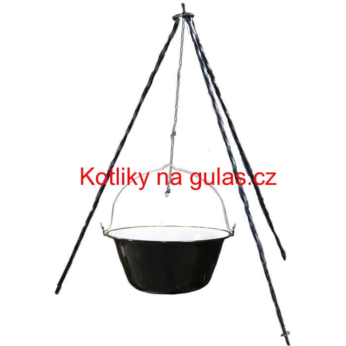 Smaltovaný kotlík 4 L + trojnožka 1 m