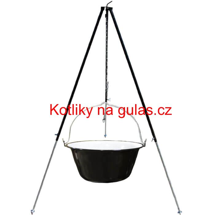 Smaltovaný kotlík 30 L + teleskopicka trojnožka 1,7 m