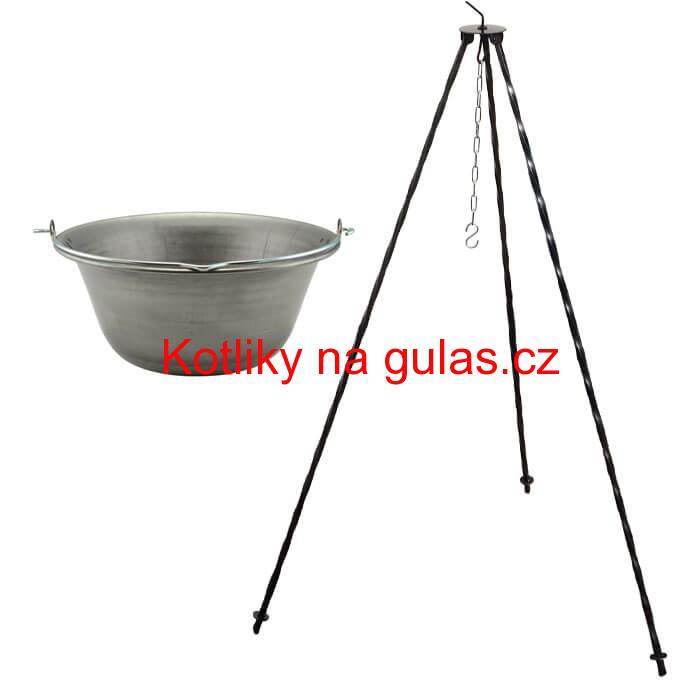 Železný kotlík 14 L (0,75 mm) + trojnožka 1,2 m