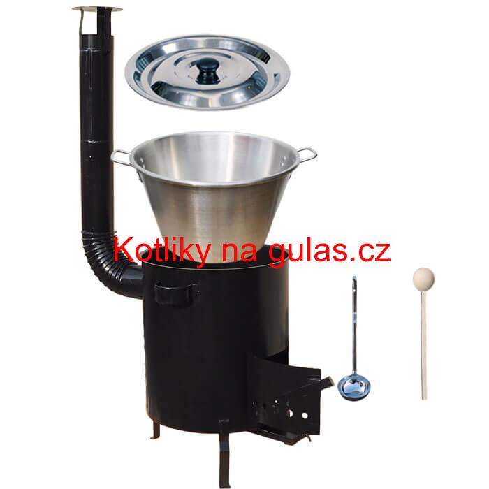 Nerezový kotel 40 L (1,2 mm) + hrubostěnná (1,5 mm) kovová kotlina 45 STRONG