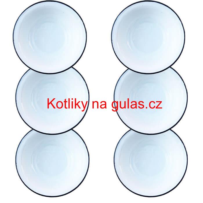 Souprava smaltovaných hlubokých talířů 20 cm 6 ks