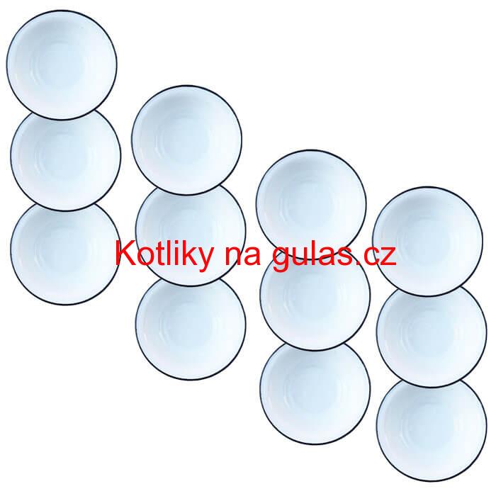 Souprava smaltovaných hlubokých talířů 20 cm 12 ks