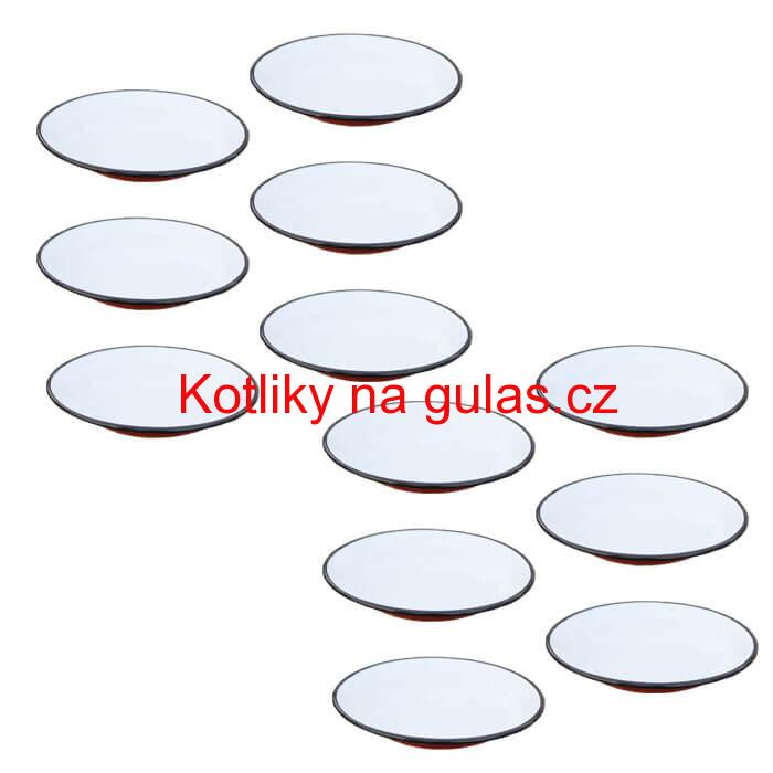 Souprava smaltovaných mělkých talířů 22 cm 12 ks
