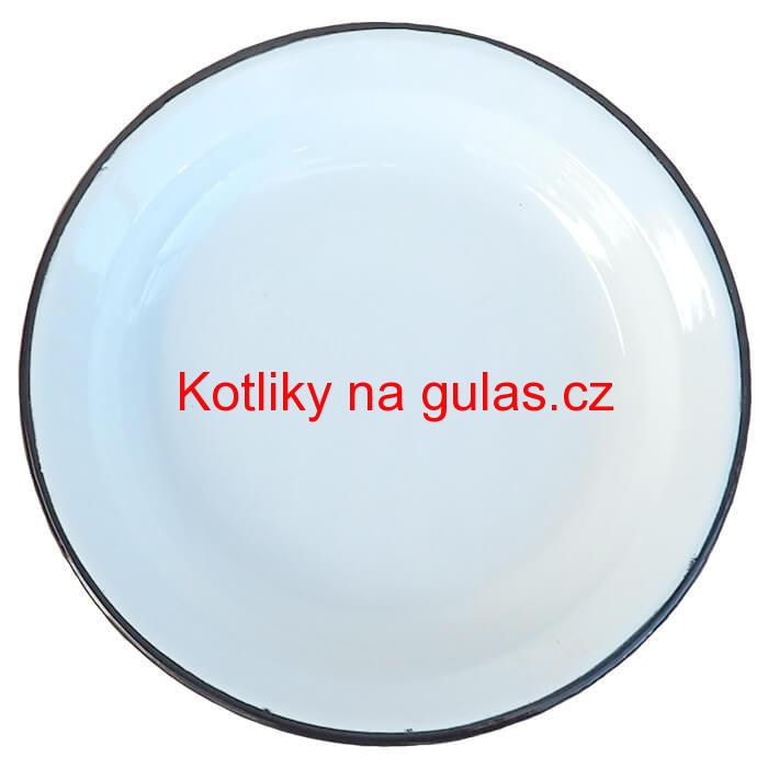 Smaltovaný talíř 28 cm Bílý