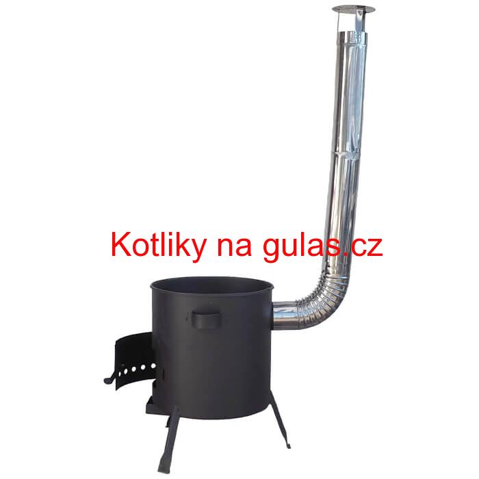 Kotlina 42 cm (1 mm) s žáruvzdornou barvou PLUS 600 + nerezový kouřovod