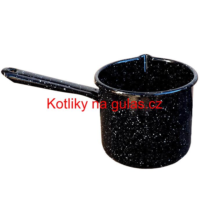 Smaltovaný hrnek s rukojetí 1 L - Černý