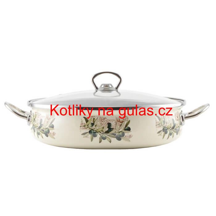 Smaltovaná pánev s poklicí 26 cm OLIVA