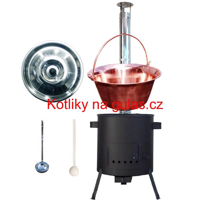 Měděný kotlík 20 L (1,2 mm) + žáruvzdorná kotlina (1 mm) 42 PLUS 600