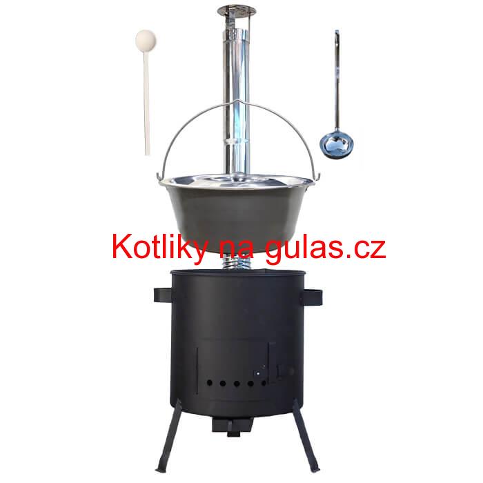 Železný kotlík 20 L (0,75 mm) + žáruvzdorná kotlina (1 mm) 42 PLUS 600