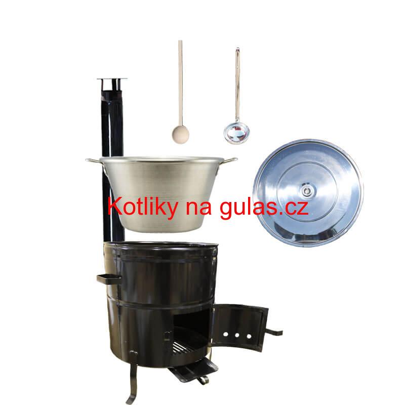 Nerezový kotel 70 L + kovová kotlina 56 cm BIG PARTY