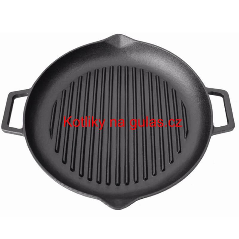 Litinová pánev na grilování 31 cm s výlevkou BBQ