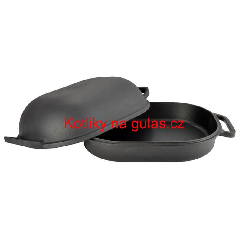 Litinový pekáč s poklicí 7 L, (KROCAN) BLACK