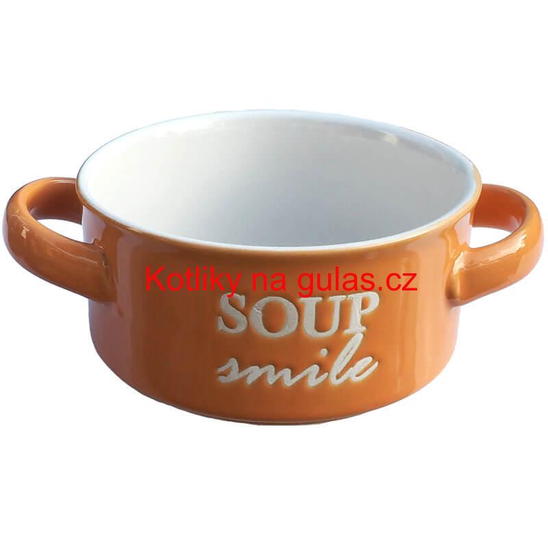 Keramická miska na polévku - oranžová SOUP