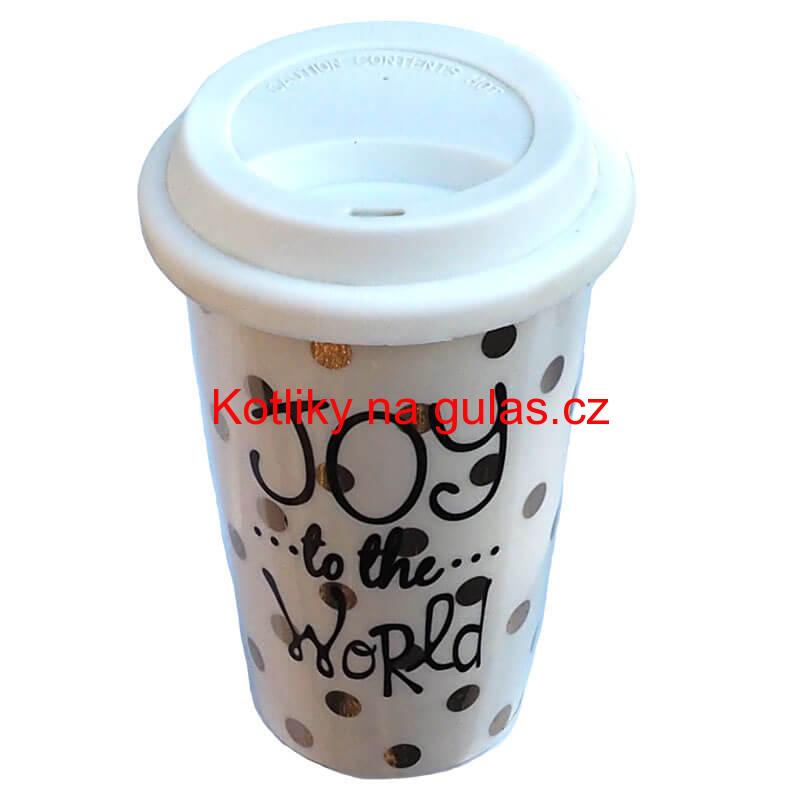 Keramický hrnek s víčkem - bílý VÁNOCE