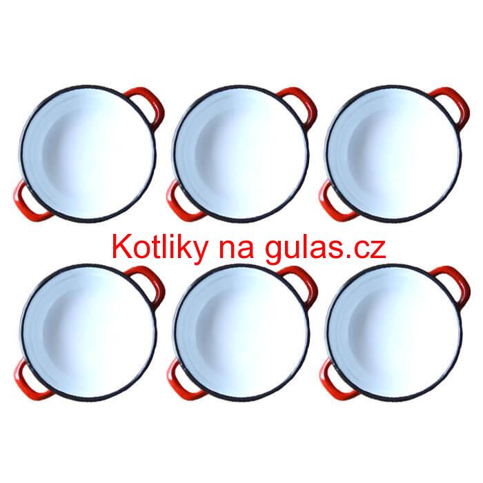 Souprava smaltovaných selských misek 14 cm 6 ks