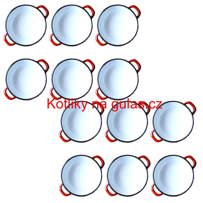 Souprava smaltovaných selských misek 14 cm 12 ks