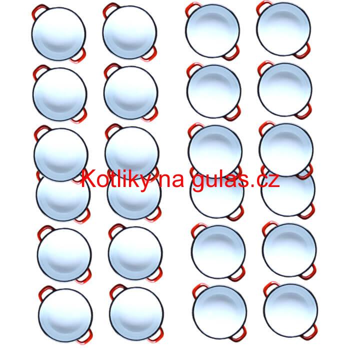 Souprava smaltovaných selských misek 18 cm 24 ks