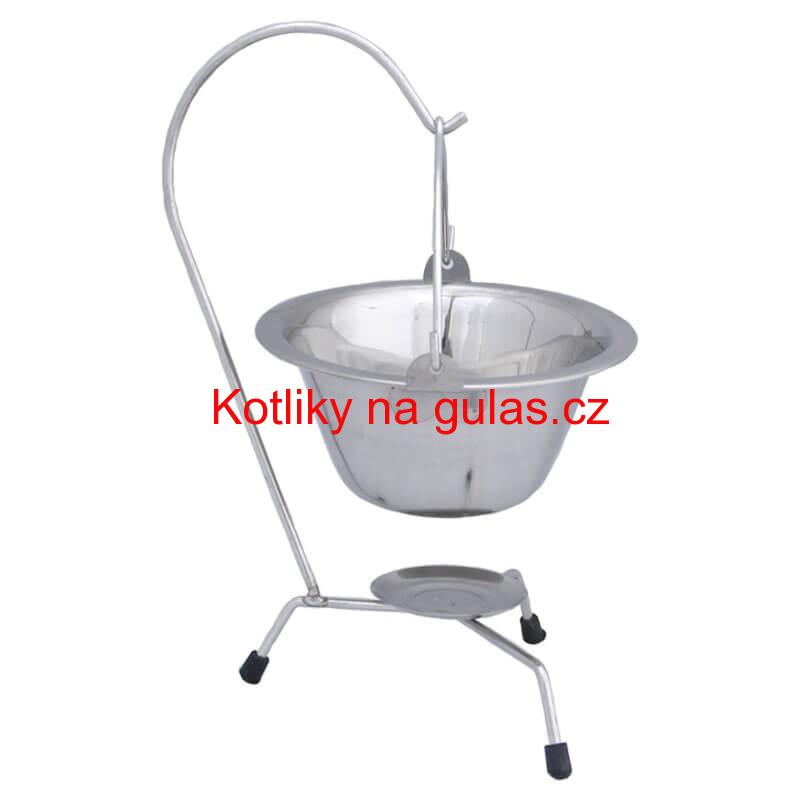 Servírovací kotlík na guláš nerezový 0,8 l + stojánek