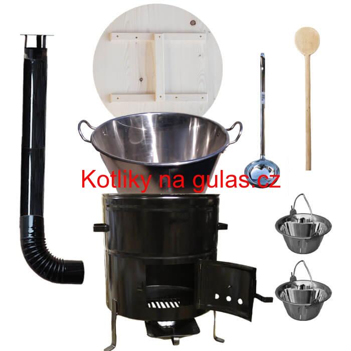 Zabijačková nerezová souprava 100L MAX + 2 servírovací kotlíky
