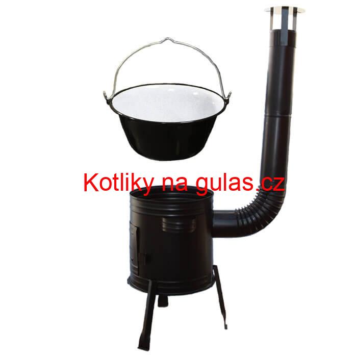 Smaltovaný kotlík 16 L (1,2 mm) + kovová kotlina 39 CLASSIC (KOV) Easy party