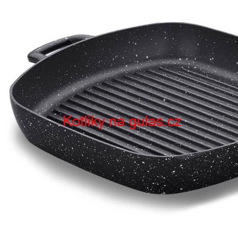 Grilovací pánev s rukojetí 28 x 28 Grill Plus Volkanit
