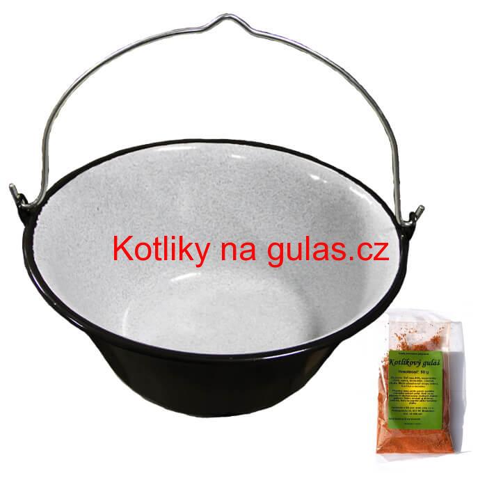Smaltovaný kotlík 50 L + koření na kotlíkový guláš 50 g